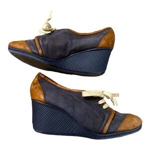 Camila’s Spain Canvas & Leather Wedge Shoe, Size 37.5/7.5